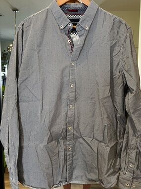 Denim & Flower Navy and White Pinstripe Button-Down Shirt